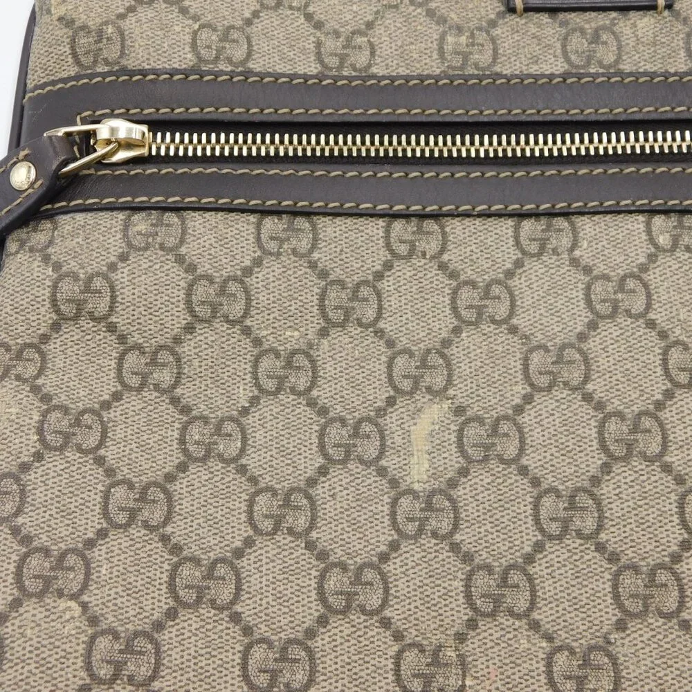 Gucci GG Supreme Coated Canvas Flat Messenger Bag | Beige Ebony | Fair Condition - Picture 5 of 16